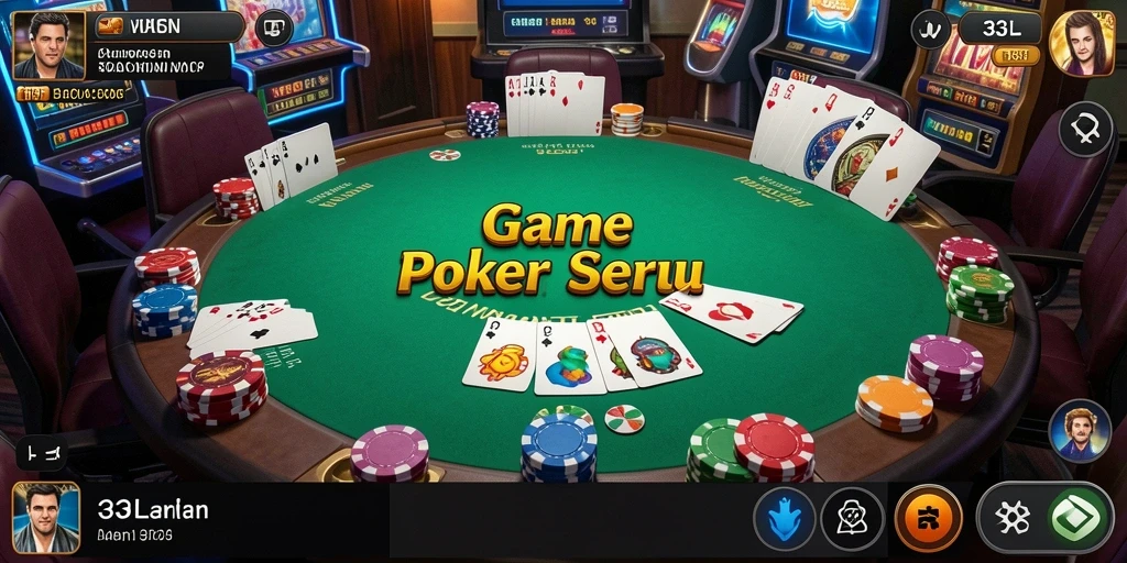 Screenshot gameplay 33L menampilkan aksi Poker yang mendebarkan.