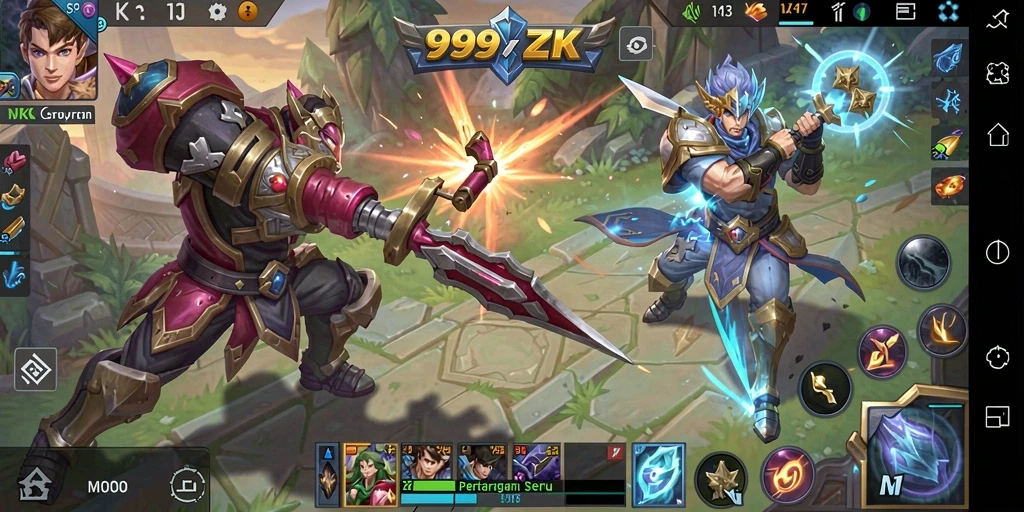 Tampilan gameplay 999ZK yang menarik dan penuh aksi.