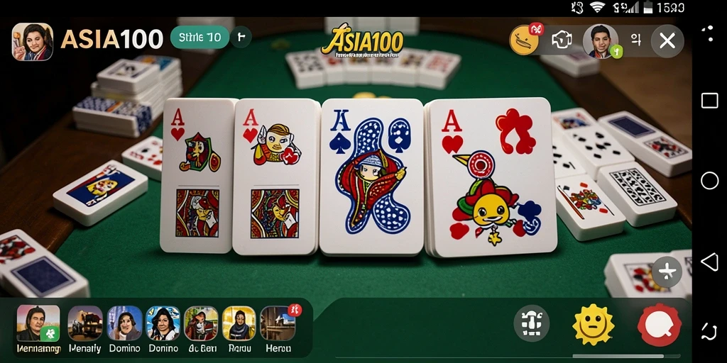 Tampilan gameplay ASIA100 dengan aksi domino yang seru.