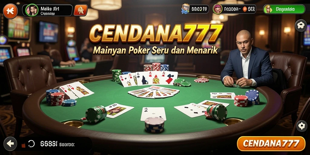 Tampilan gameplay seru dari CENDANA777 penuh aksi poker yang menegangkan.