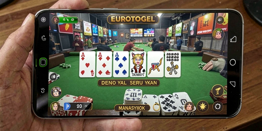 Tampilan seru dari gameplay Domino di EUROTOGEL.