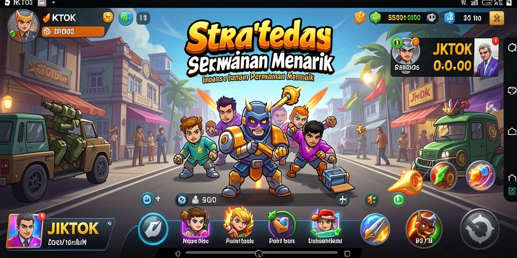 Tangkapan layar utama JKTOK menampilkan aksi strategi yang menegangkan.