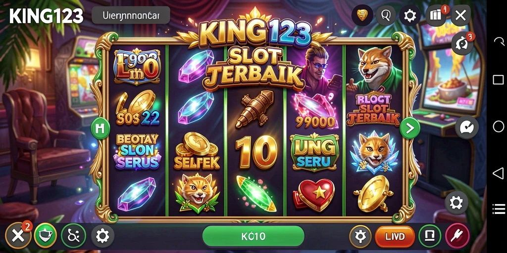 Tampilan gameplay KING123 yang menarik dengan berbagai tema slot.