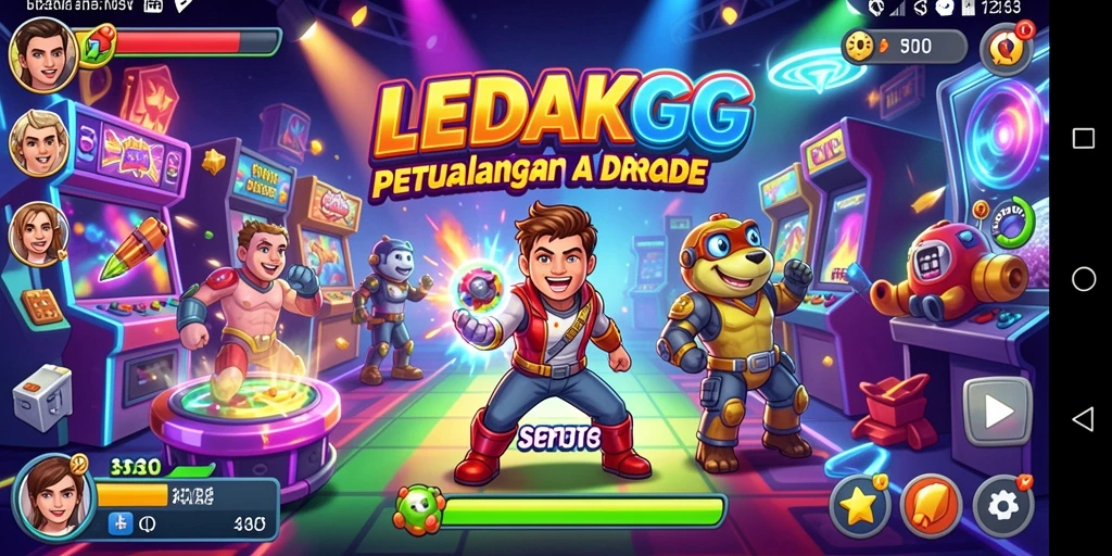 Tampilan gameplay LEDAKGG dengan aksi cepat dan grafis menarik.