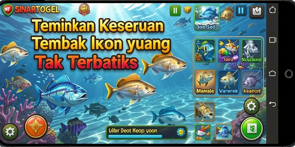 Tangkapan layar menunjukkan aksi seru dalam game Tembak Ikan.