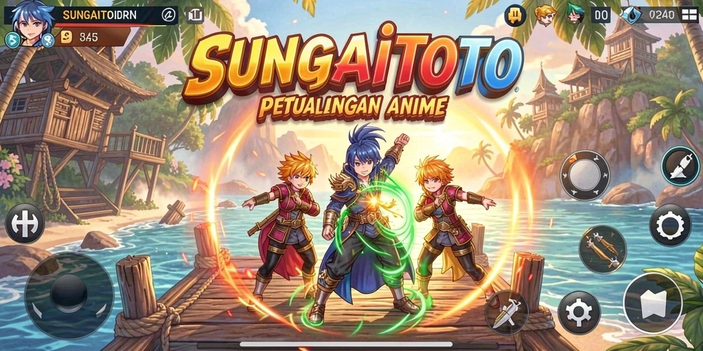 Tampilan gameplay SUNGAITOTO dengan karakter anime yang menawan.
