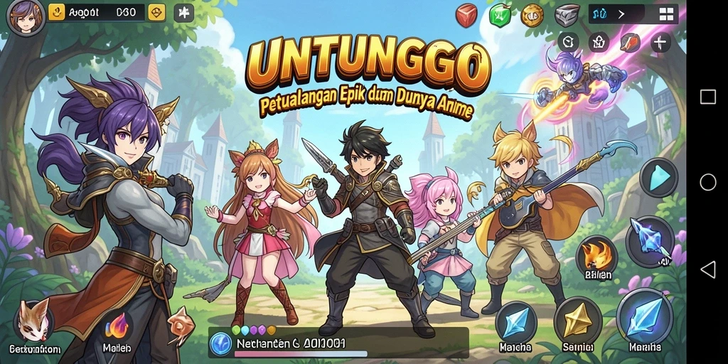 Gameplay menarik dengan karakter anime yang menawan.